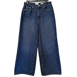 Westbound Quinn High Rise Wide Leg Dark Wash Jeans 8 Short